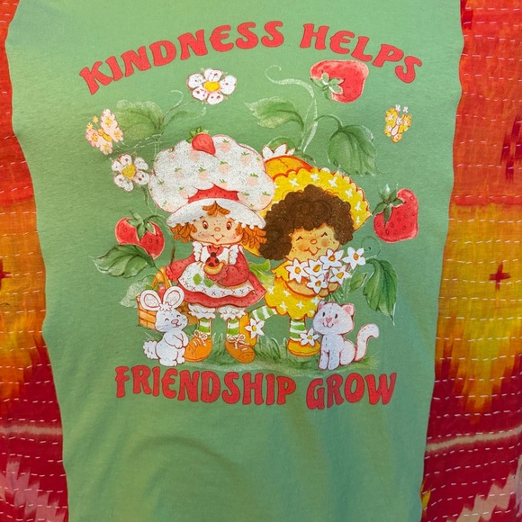 Handcrafted Upcycled STRAWBERRY SHORTCAKE Kantha Tunic NWT One Size - Picture 8 of 8